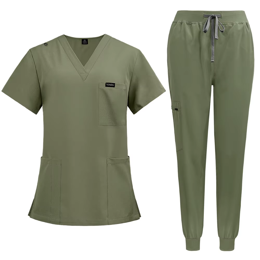 V-Neck Scrub Set – Top & Jogger Pant